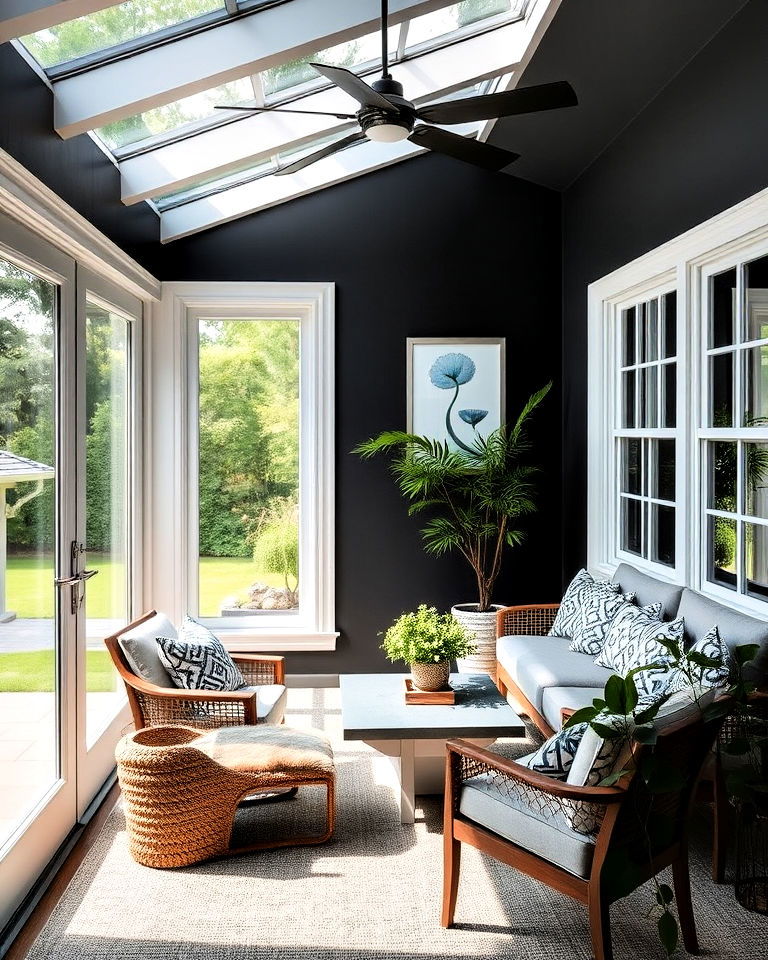 modern charcoal gray sunroom - 20 Sunroom Color Ideas