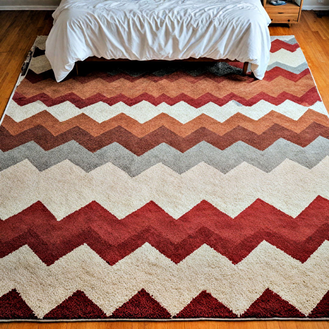 modern chevron pattern on rug - 40 Aesthetic Room Ideas