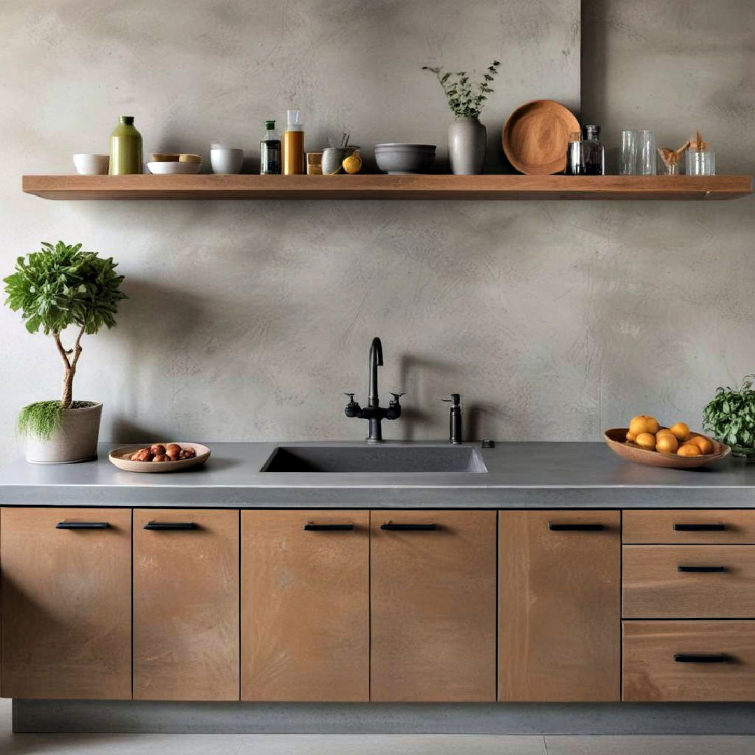 modern concrete countertop - 30 Industrial Decor Ideas