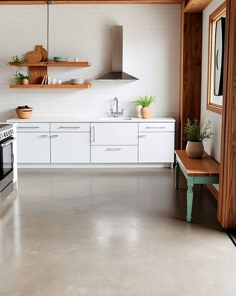 modern concrete flooring - 40 Farmhouse Flooring Ideas