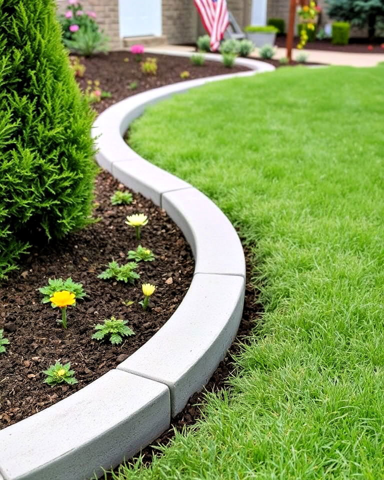 modern concrete garden edging - 25 Concrete Garden Ideas