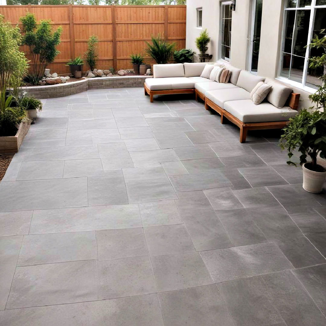 modern concrete tile patio - 40 Concrete Patio Ideas