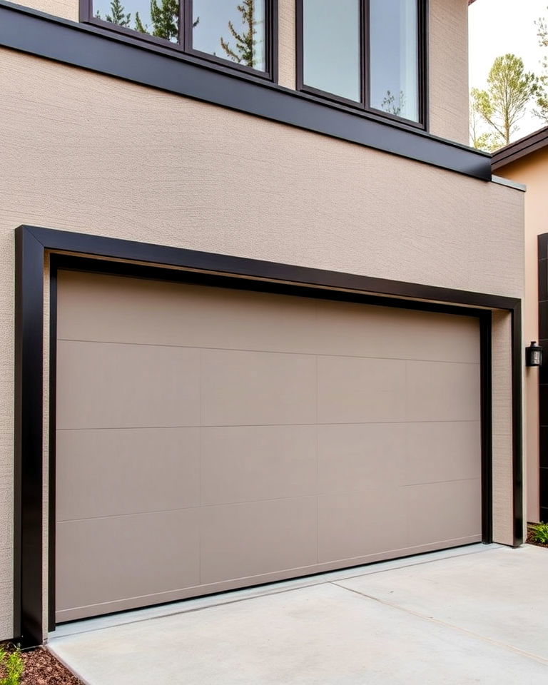 modern contrasting metal trim - 20 Exterior Garage Door Trim Ideas