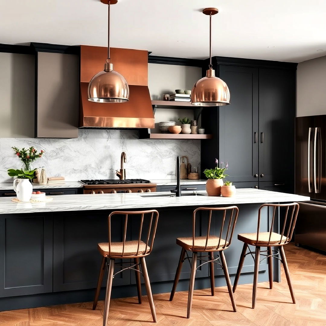 modern copper and slate gray color palette - 40 Warm Color Palettes for Every Room in the House