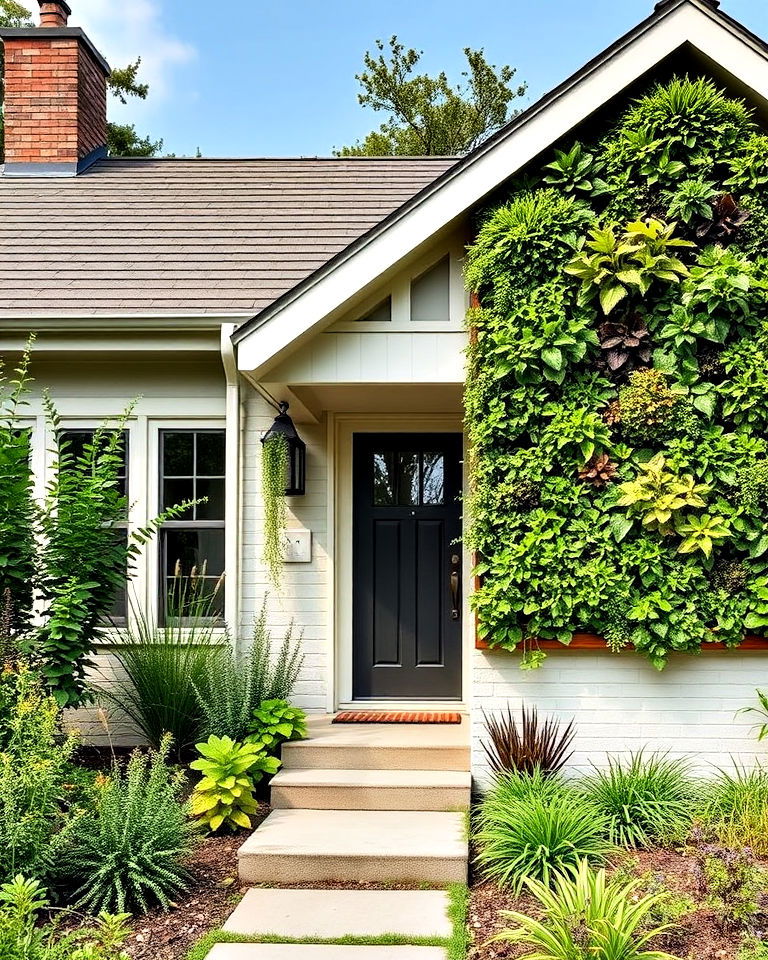 modern cottage exterior with vertical garden wall - 25 Modern Cottage House Exterior Ideas