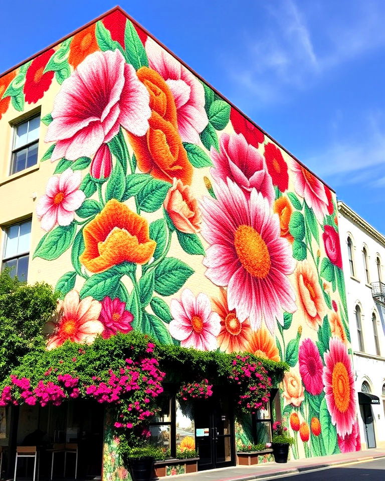 modern cultural floral patterns - 15 Flower Murals on Buildings