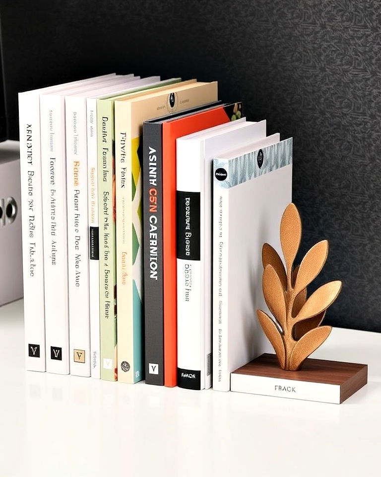 modern decorative bookends - 30 Cubicle Decor Ideas