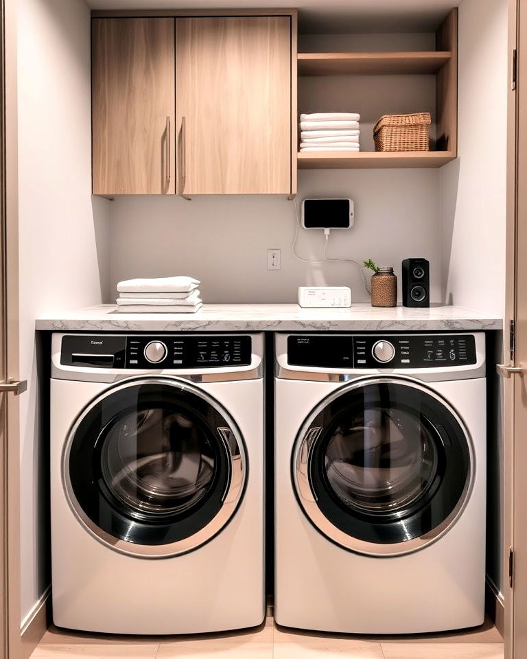 modern dual function countertop - 30 Luxury Modern Laundry Room Ideas
