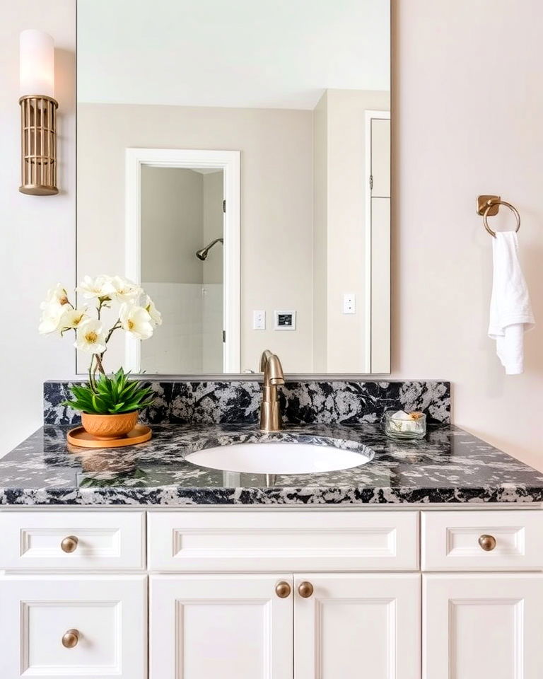 modern durable granite countertop - 20 Bathroom Countertop Ideas