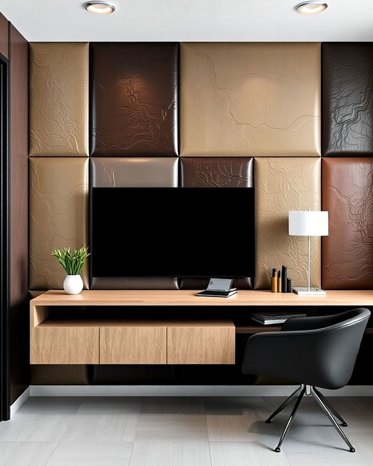 modern edge faux leather wall panels - 40 Wall Paneling Ideas