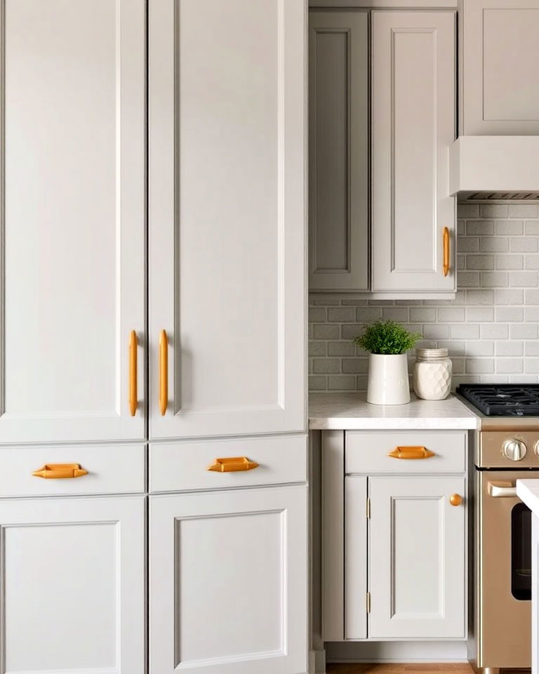 modern edge geometric pulls for kitchen - 40 Kitchen Cabinet Hardware Ideas