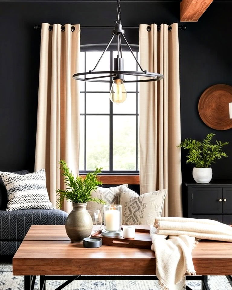 modern edge with industrial metal accents - 20 Magnolia Living Room Ideas