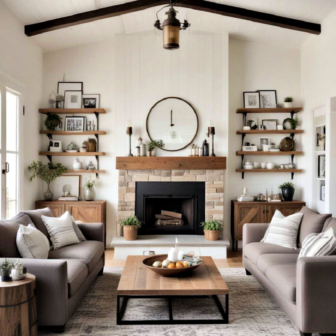 modern farmhouse design - 20 Eclectic Living Room Ideas