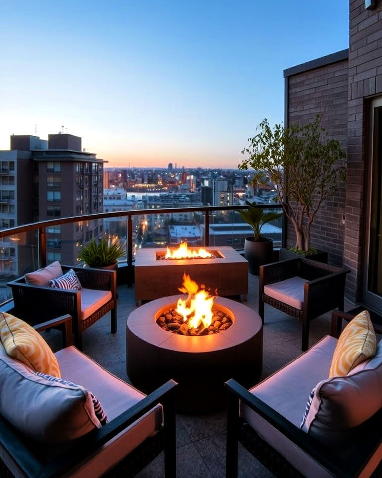 modern fire pit corner ideas - 20 Penthouse Balcony Ideas