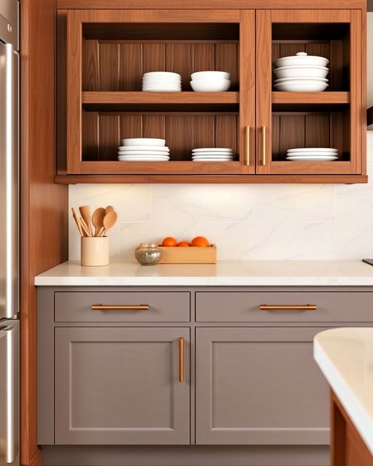 modern flat bar pull - 40 Kitchen Cabinet Hardware Ideas