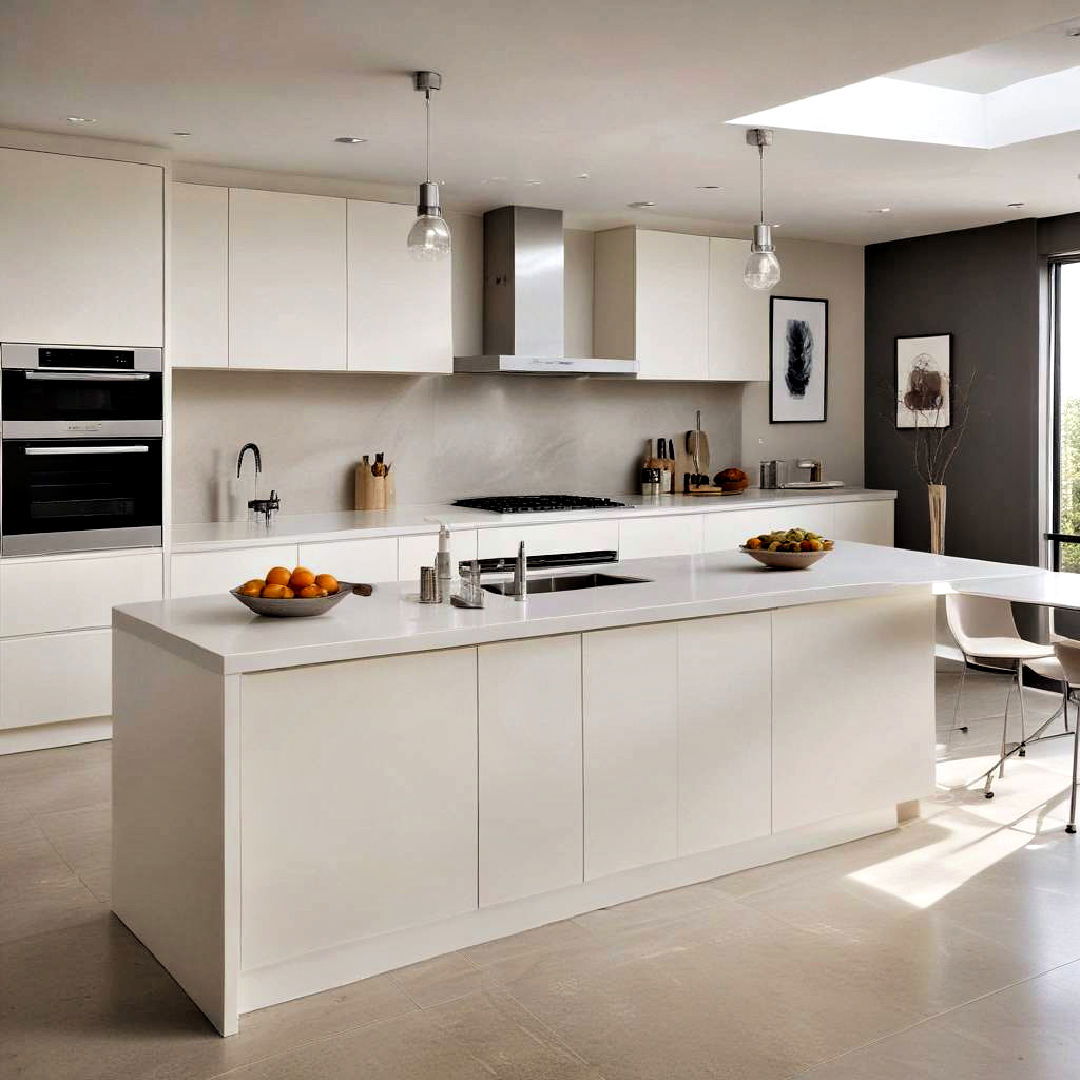 modern flat panel off white cabinets - 15 Off-white Kitchen Cabinets