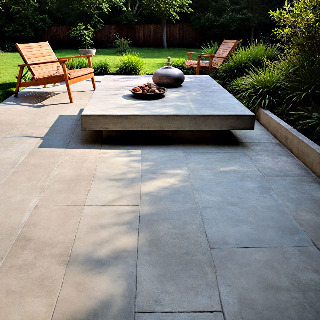 modern floating concrete slab patio - 40 Concrete Patio Ideas