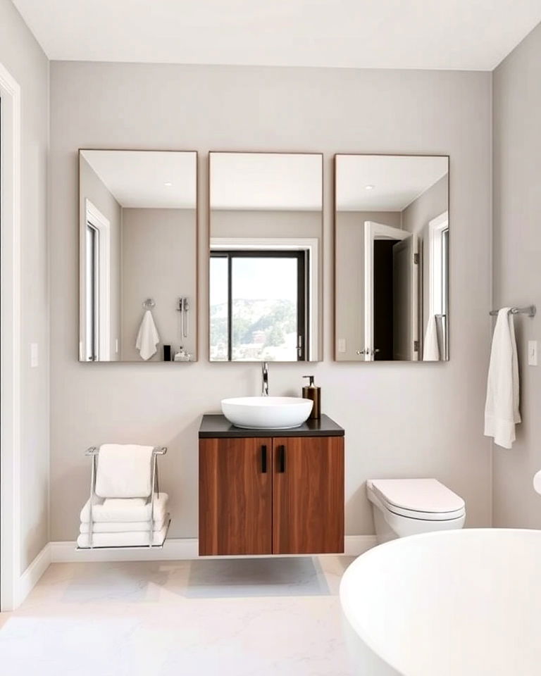 modern floating mirrors - 30 Mirror Gallery Wall Ideas
