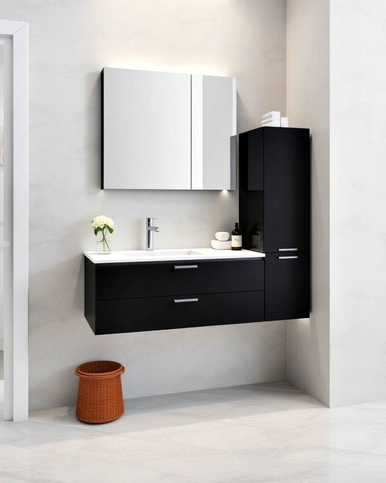 modern floating vanity - 20 Aesthetic Bathroom Ideas