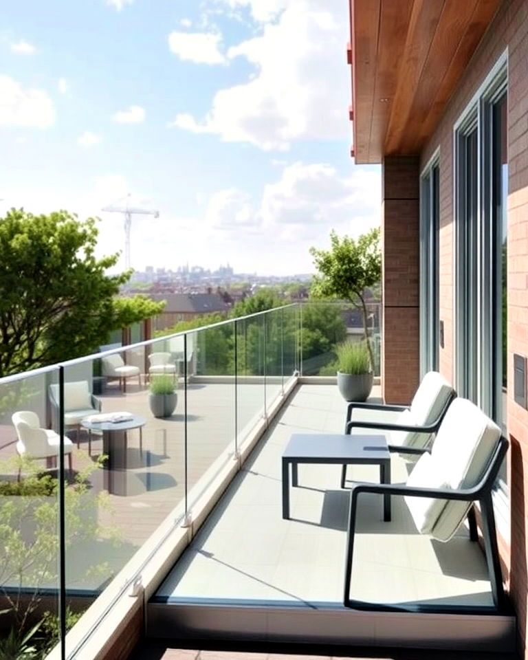 modern frameless glass balustrades - 25 Glass Balcony Design Ideas