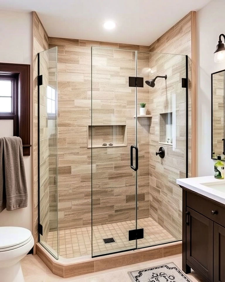 modern frameless shower enclosure - 30 Craftsman Bathroom Ideas