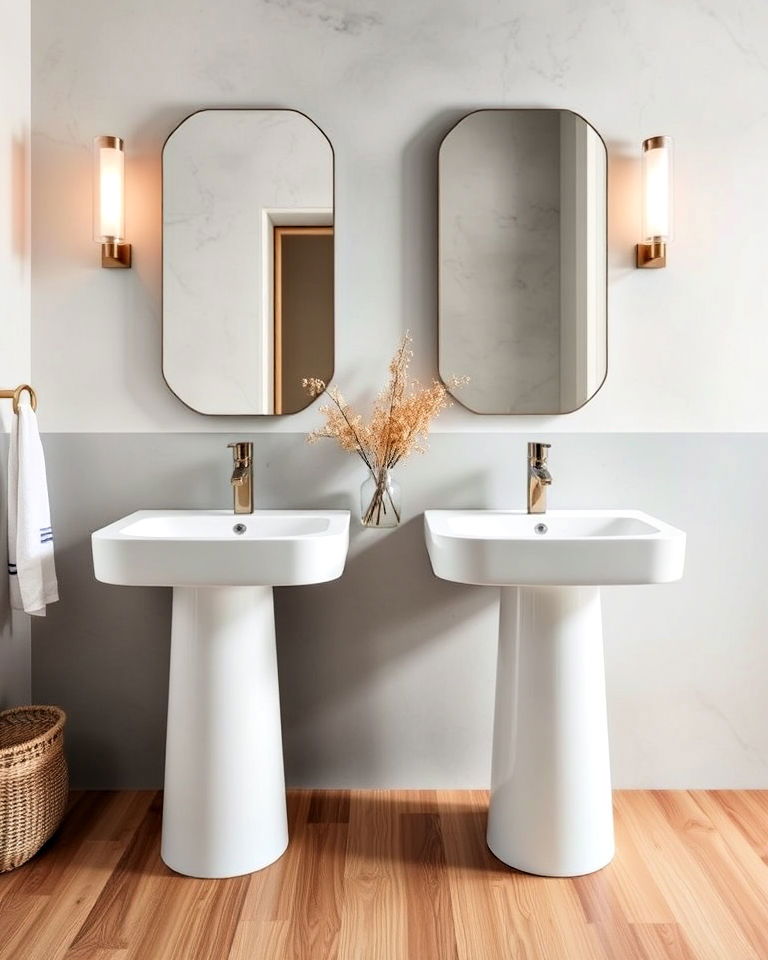 modern freestanding his and her sinks - 15 His and Her Bathroom Ideas