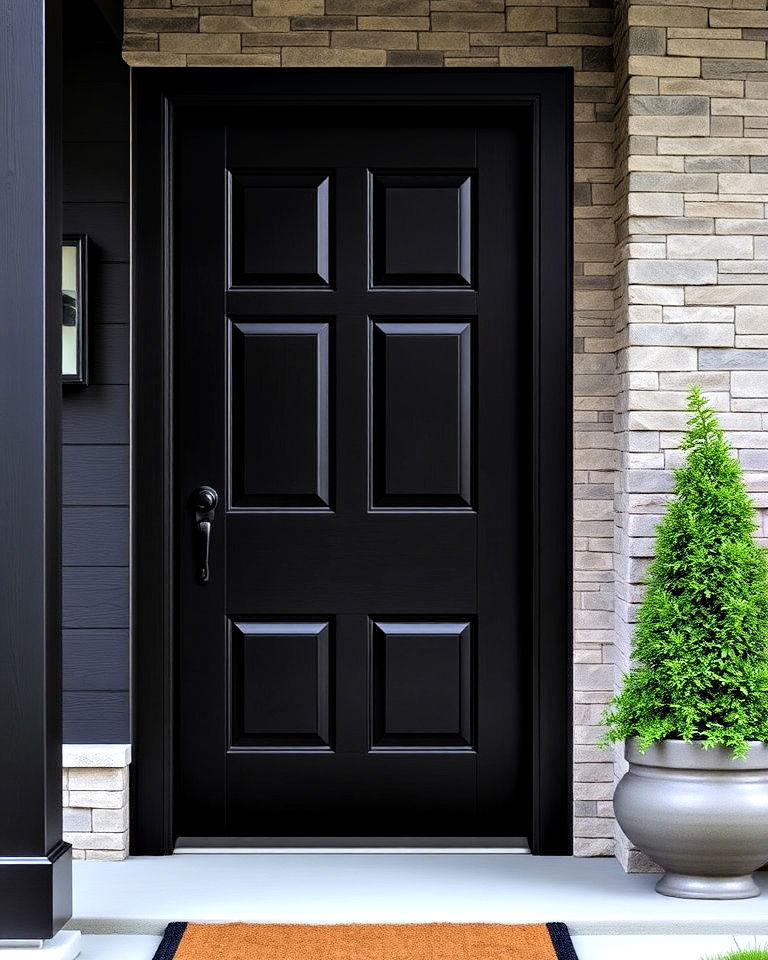 modern front door with ebony stain - 25 Stained Front Door Ideas