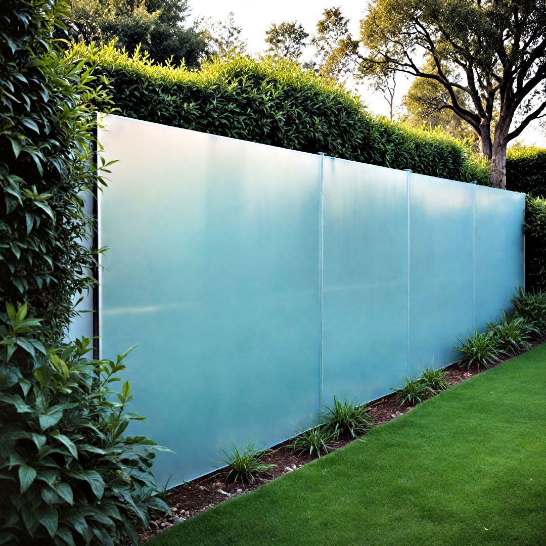 modern frosted glass fence - 40 Garden Fence Ideas