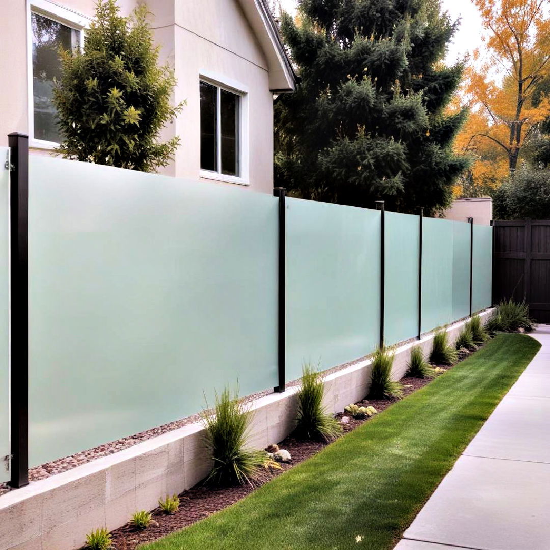 modern frosted glass fence - 25 Decorative Fence Ideas