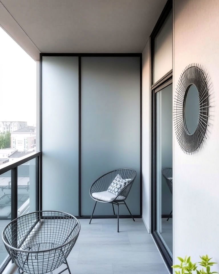 modern frosted glass panels - 20 Balcony Divider Ideas