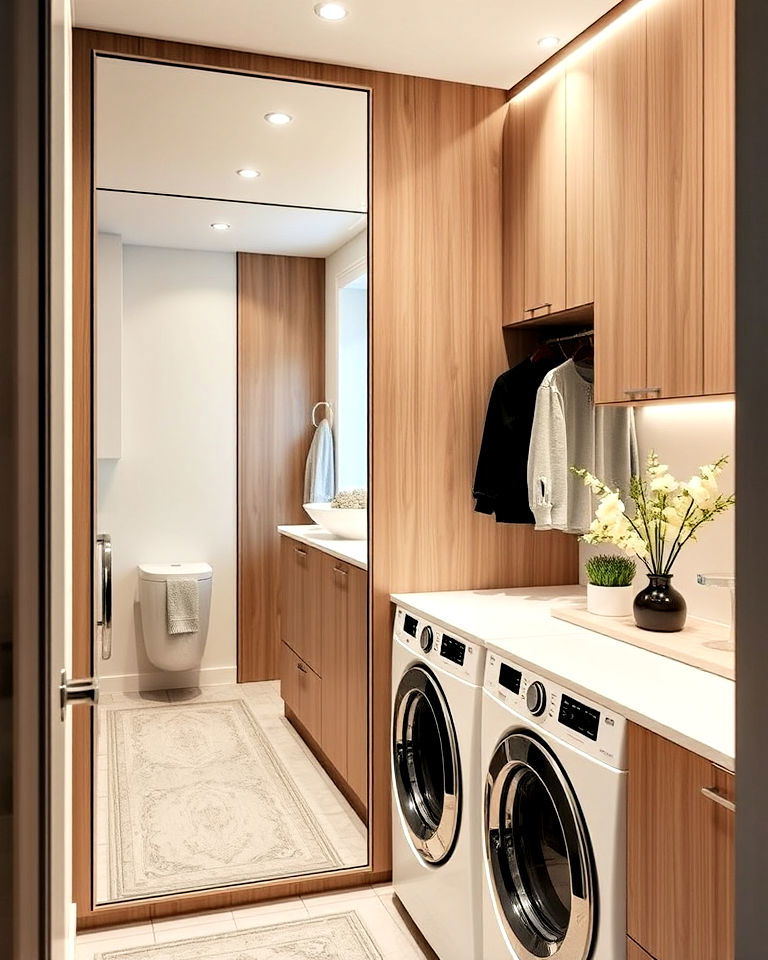 modern full length mirror - 30 Luxury Modern Laundry Room Ideas