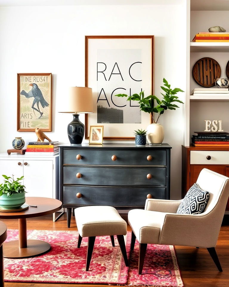 modern furnishings with vintage items - 25 Eclectic Interior Design Ideas