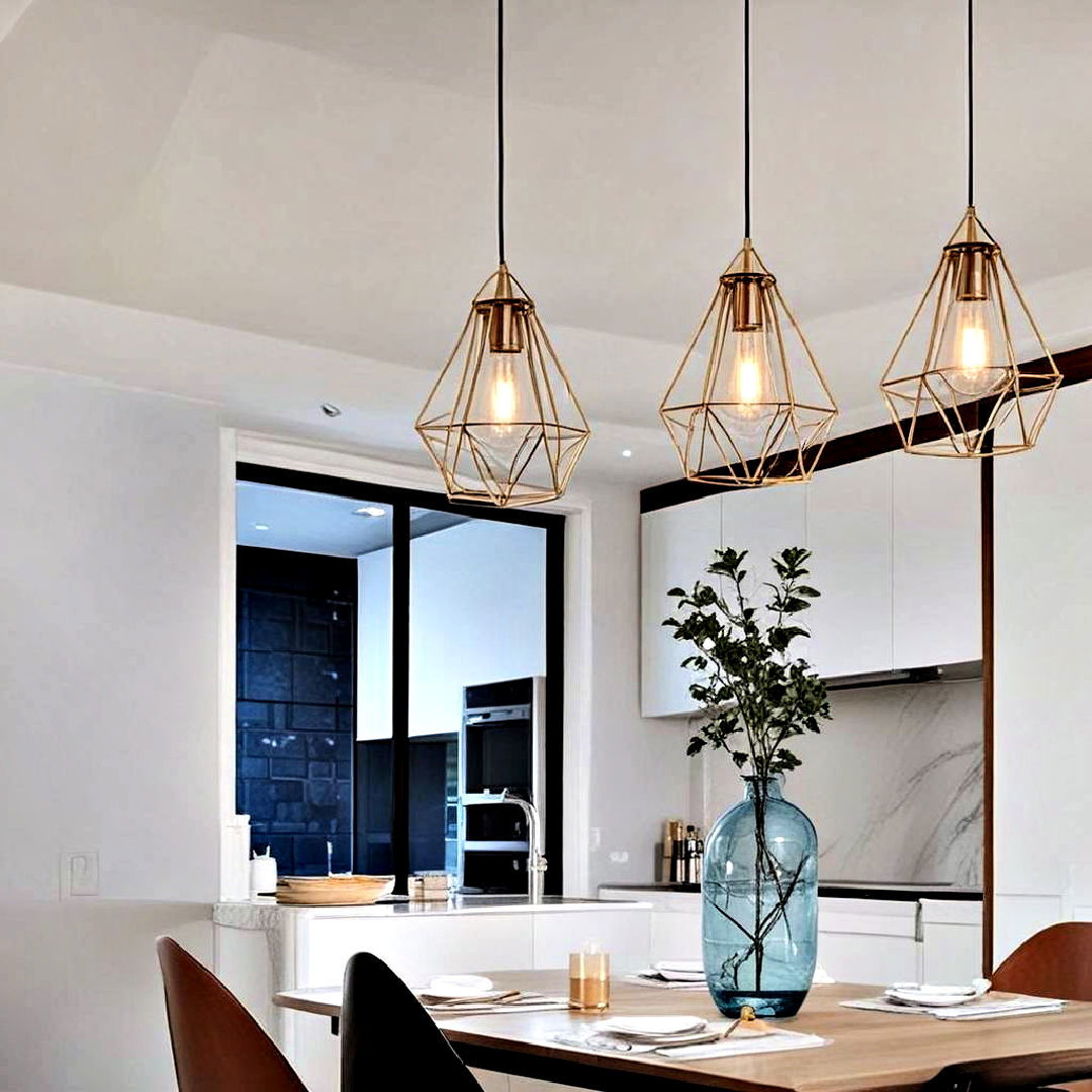 modern geometric light fixtures - 40 Kitchen Decor Ideas