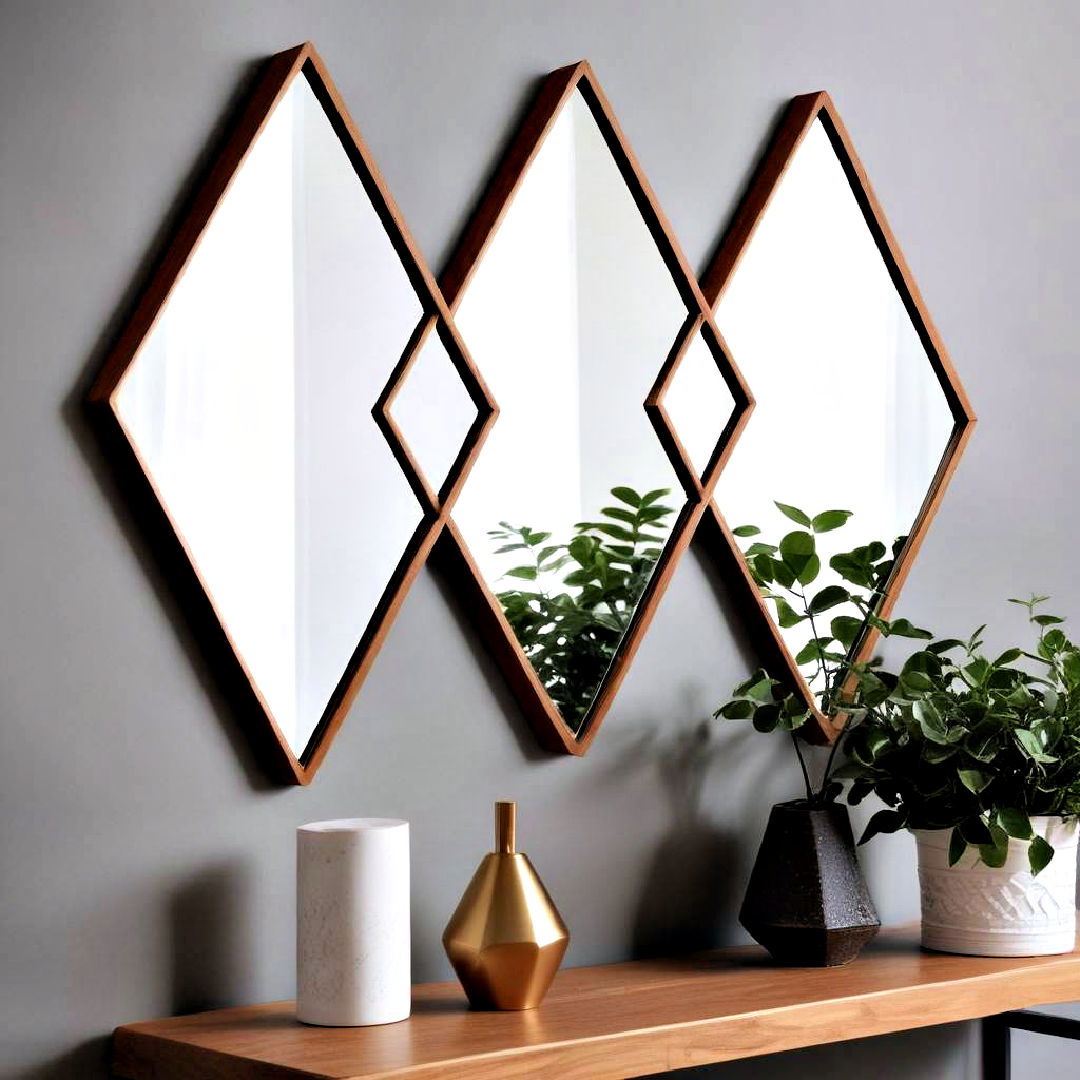 modern geometric mirrors - 15 Bedroom Mirror Ideas