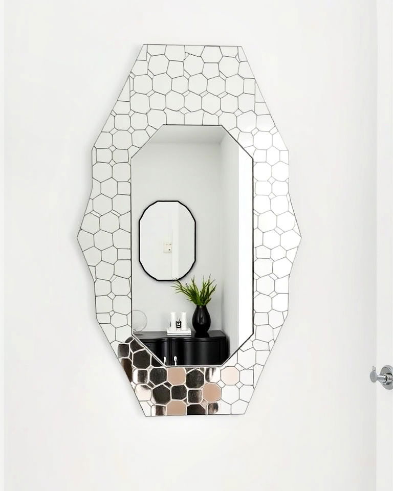 modern geometric mosaic mirror - 20 Mosaic Mirror Ideas