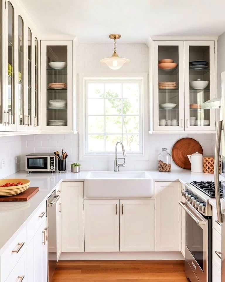 modern glass cabinet doors - 40 Mid-century Modern Kitchen Ideas