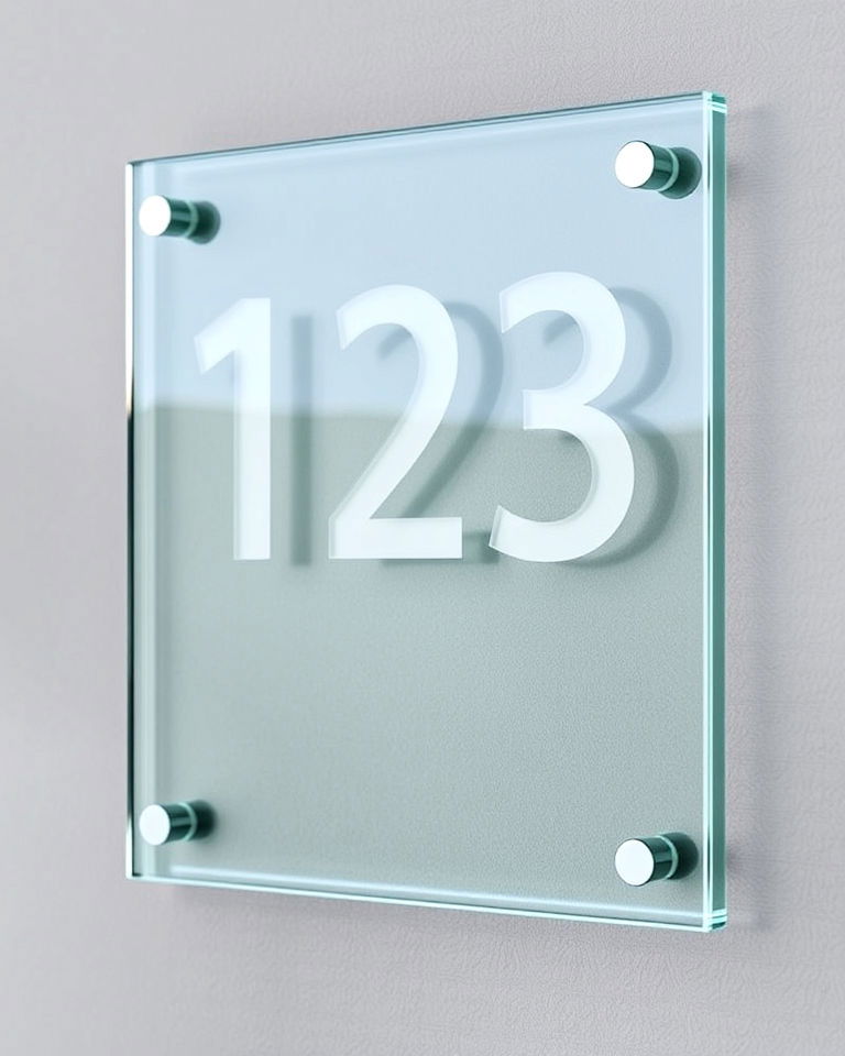 modern glass panel house numbers - 40 House Number Ideas