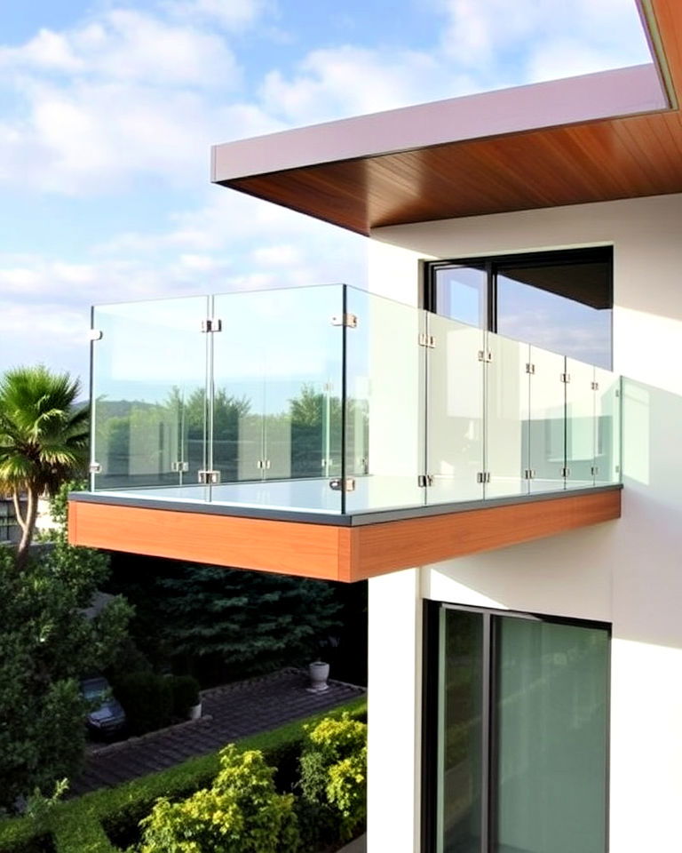 modern glass railing cantilever balcony - 20 Cantilever Balcony Ideas