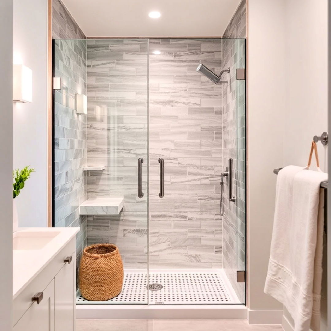 modern glass shower enclosure - 20 Hallway Bathroom Ideas
