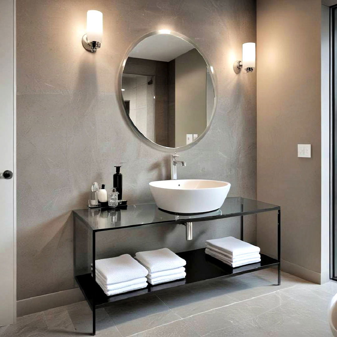 modern glass vanity idea - 40 Bathroom Vanity Ideas