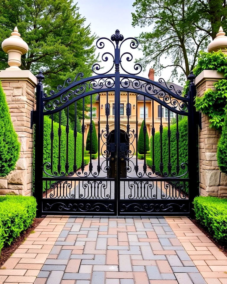 modern grand entrance gates - 40 Luxury Landscaping Ideas