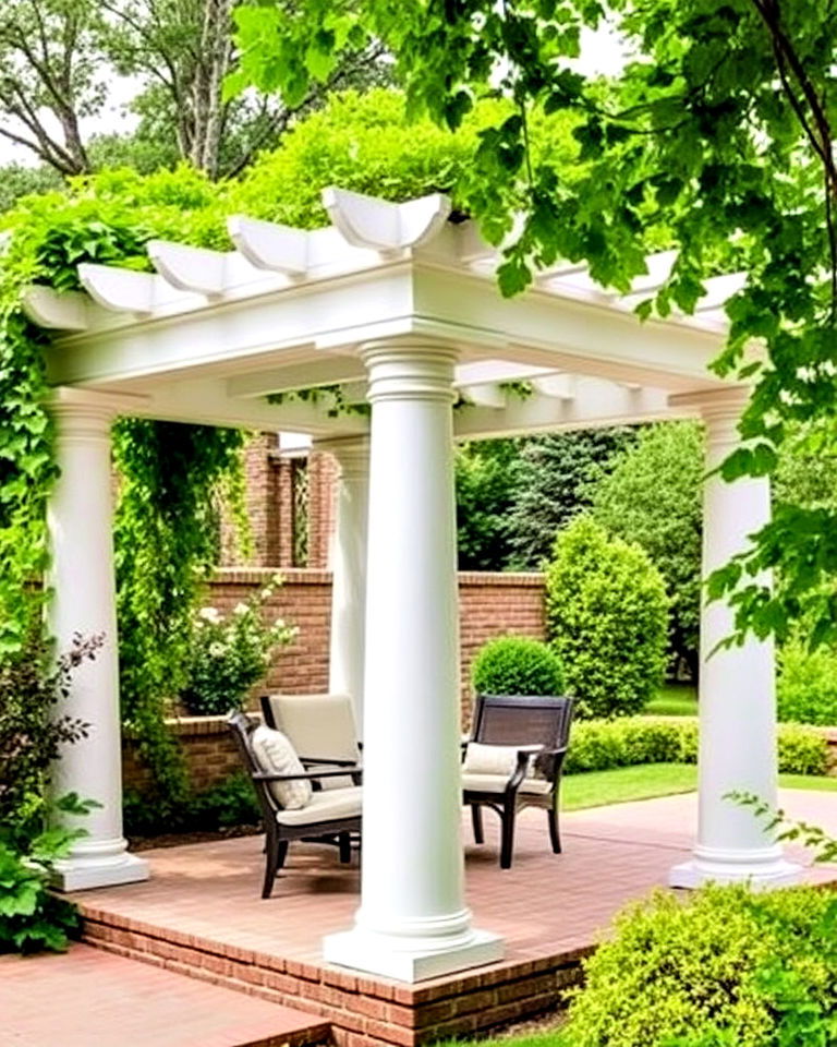 modern greek style column pergola - 30 Greek Garden Ideas