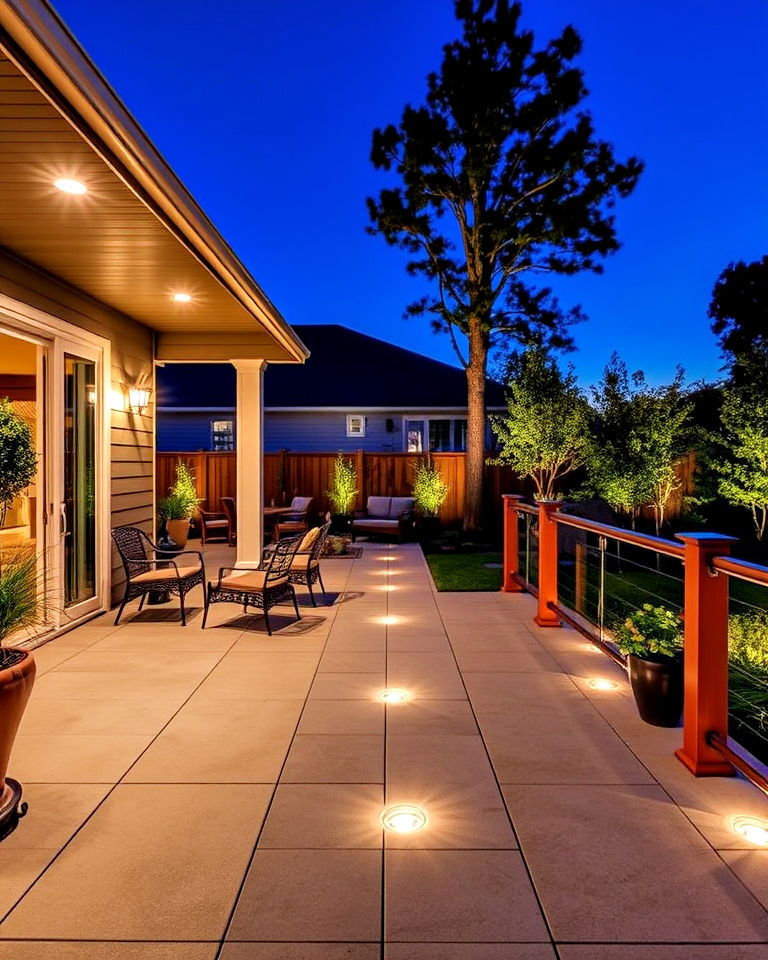 modern ground level recessed lights - 40 Backyard Lighting Ideas