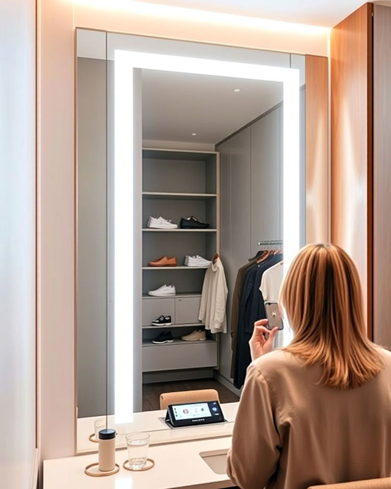 modern high tech mirror - 30 Dressing Room Ideas