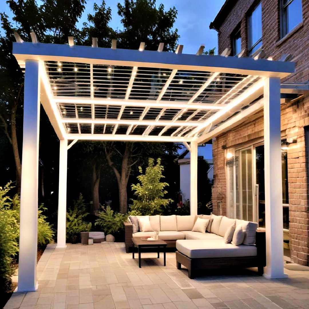 modern high tech pergola with led lighting - 20 Modern Pergola Ideas