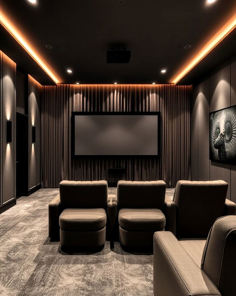 modern home theater with soundproofing - 20 Modern Home Theater Ideas
