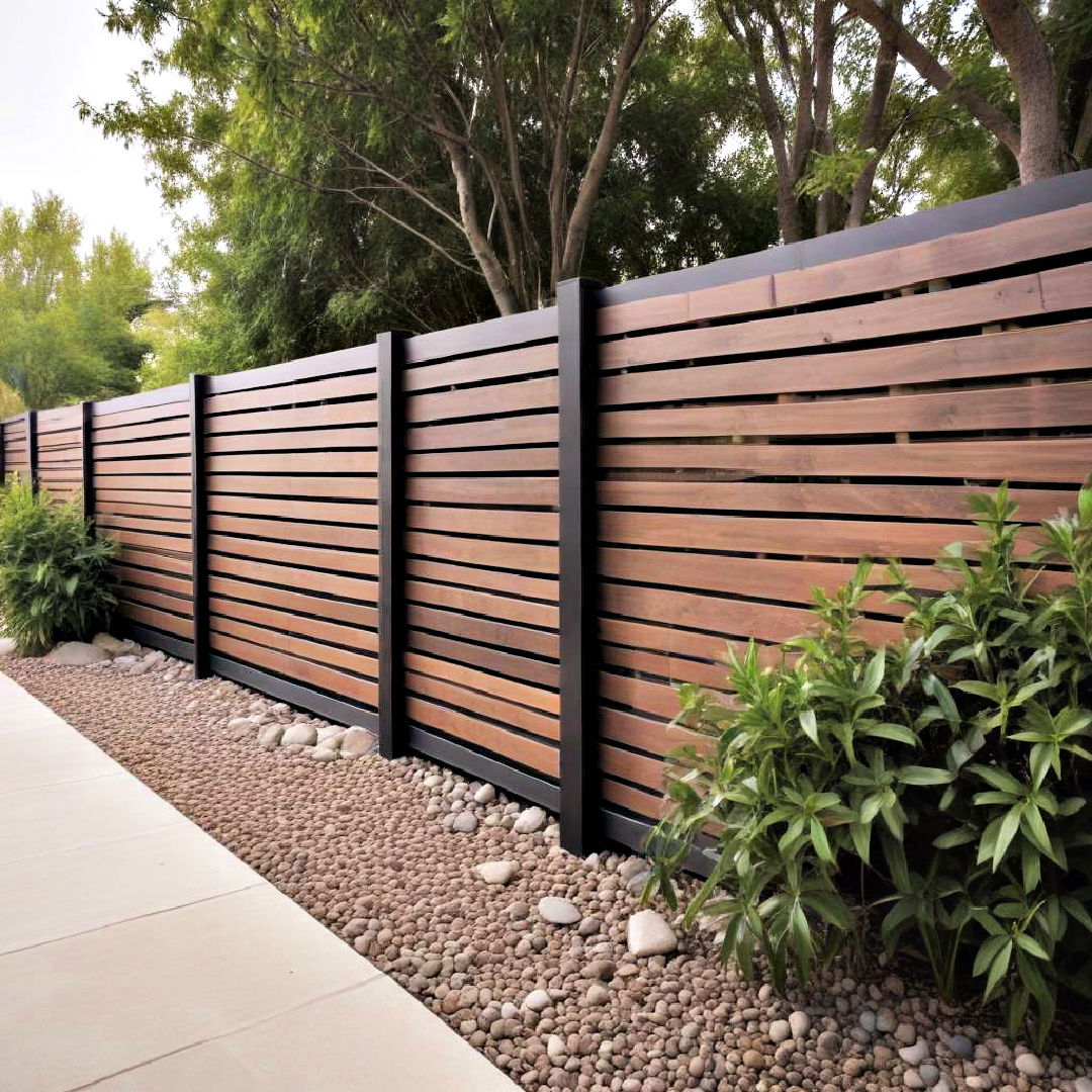 modern horizontal slat fence - 25 Decorative Fence Ideas