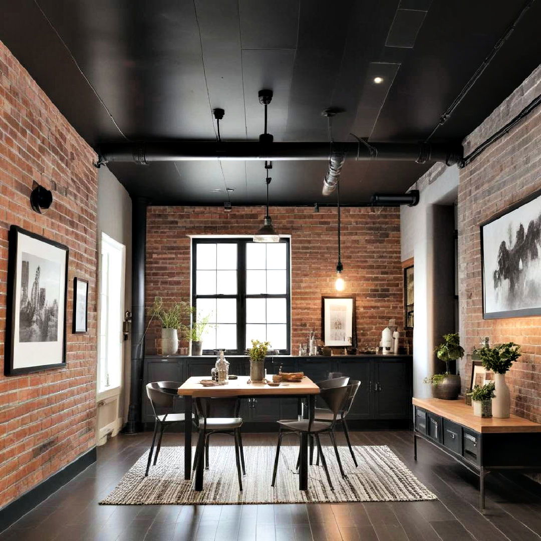 modern industrial look black ceiling - 25 Black Ceiling Design Ideas