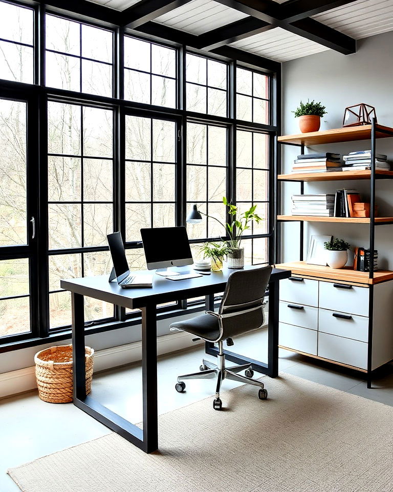 modern industrial sunroom office ideas - 20 Sunroom Office Ideas
