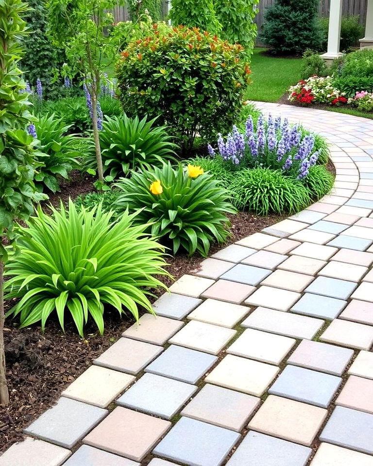 modern interlocking stone path - 30 Garden Path Ideas